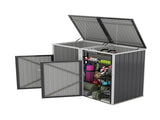 Garbage Bin Shed Stores 2 Trash Cans Metal Outdoor Bin Shed for Garbage Storage,54 cubic feet of 42366856
