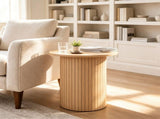 Minimalist Round Pedestal Side Table, Space-Saving Stable Nightstand with Rounded Edges & Anti-Slip 75252296