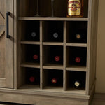 ZUN Wine Bar Cabinet for Liquor and Glasses, Farmhouse Coffee Bar, Cabinet with Wine Rack Barn Door W1758P210362