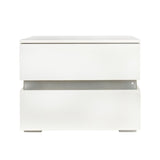 RGB LED Double Side Cabinet Bedside Table White 50895422