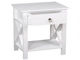 Nightstand Modern End Table, Side Table with 1 Drawer and Storage Shelf, White 06395973