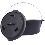 Pre-Seasoned Cast Iron Dutch Oven With Skillet Lid, Outdoor Camping Deep Pot for Camping Fireplace W465P236474