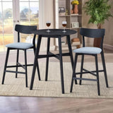 Wooden Bar Chairs Set of 2, Modern Soft Upholstered Kitchen Island Chairs, Counter Height Stool with W2582P197586