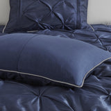 7 Piece Tufted Comforter Set Navy Cal King B03596833