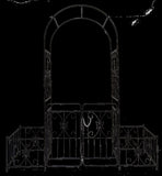 Metal Garden Arch with Gate 79.5'' Wide x 86.6'' High Climbing Plants Support Rose Arch Outdoor W1586P148090