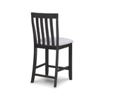 ZUN 2pc Black/Light Gray Counter Height Chair Slat Back Wooden Dining Room Furniture B011P257337