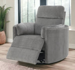 ZUN ACME Sagen Glider Recliner w/Swivel, Charcoal Chenille LV01879