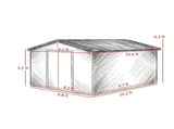 11' x 9' Metal Garden Storage Shed with Foundation Kit, Double Lockable Doors for Outdoor Tools & 50638684