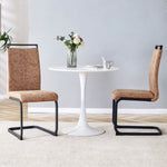 ZUN Dining Chairs,tech cloth High Back Upholstered Side Chair with C-shaped Tube Black Metal Legs for W115155748