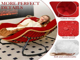 6.3" Outdoor Rocking Chair Cushion Waterproof & Fade-Resistant Egg Lounge Chair Pad with 6 99068411