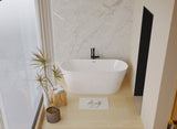 67" Acrylic Freestanding Bathtub, stand alone bathroom tub, Glossy White, Toe-tap Chrome Drain, cUPC W1675P300333