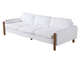 83.86" 3-Seater Sofa, Curved Armrest with Integrated Solid Wood Legs, Teddy Velvet Fabric, High N765P331021W