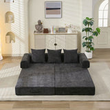 Comfy Convertible Folding Mattress Couch, Floor Bed, Chenille Floor with Armrest, Floor W1143P330250