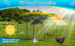 ZUN Metal Large Chicken Coop Walk-in Poultry Cage Large Chicken Run Arc Shaped Cage with Waterproof 60830587