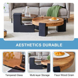 ZUN The detachable double-decker coffee table, the stylish is more precious, and the detachable W1151P184838