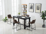 ZUN Bronco Antique Wood Finished Counter Height Dining Set: Table and Four Chairs, Brown T2574P194414