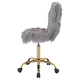 ZUN Grey and Gold Swivel Office Chair B062P186464