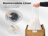 110L Laundry Hamper with Lid, Laundry Basket with Removable Liner for Bathroom Bedroom 24315751