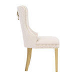 Simba Gold 2 Piece Dinning Chair Finish with Velvet Fabric in Beige 659436057739
