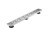 24 Inch Linear Shower Drain with Removable Brick Patterned Grate Cover, 304 Stainless Steel Shower 35704059