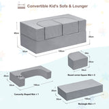 Kids Sofa Bed,Modular Couch Free Combination,Convertible Toddler Play Couch Furniture for Small W1889P337551
