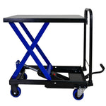 ZUN Hydraulic Lift Trolley, 500 LBS Capacity, with 4 Wheels, for Material Handling and Transportation, 61570350