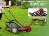 16 Inch Push Lawn Mower with Grass Catcher Bag-Red 67275358