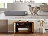 Walnut HollowCarved Cat Litter Box Enclosure Cabinet, MultiPurpose Sideboard with Vent & Large Cat W2557P480150