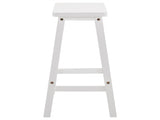 2pcs Pine Wood Saddle Seat Bar Stool White 53405809