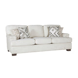 ZUN Modern Elegance Comfort Sofa Cream Chenille Fabric Upholstery Decorative Pillows Solid Wood Living B011P256682