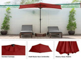 9FT Outdoor Half Patio Umbrella - Balcony Furniture, Red 12069674