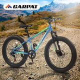 ZUN S24109 Elecony 24 Inch Fat Tire Bike Adult/Youth Full Shimano 7 Speeds Mountain Bike, Dual Disc W709P174687