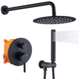 ZUN Shower System Shower Faucet Combo Set Wall Mounted with 10" Rainfall Shower Head and handheld shower T3177P269094