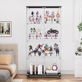 4 Tier Glass Display, Double Door Glass with Two Locks, Floor Standing Storage W1668P241906