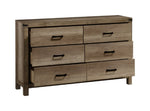 ZUN 1pc Contemporary Six Drawer Dresser Bedroom Solid Wood Wooden Brown Melamine Finish Rustic B011P228966