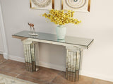 Mirrored Console Table Wide Bling Silver Mirror Entryway Desk Modern Rectangle Sofa Table Entryway 50704256