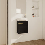 Soft Close Doors Bathroom Vanity With Sink,16 Inch For Small Bathroom W999140772