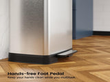 Brushed Nickel 14 Gallons Pedal Trash Can with Soft Close Lid, Removable Inner Bucket & Detachable 94630588