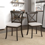 ZUN Wooden X Back Dining Chairs Set of 2, Modern Fabric Upholstered Kitchen Side 2PC Chairs, Cross Back W2582P188311