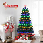 ZUN 5 FT Pre-lit Christmas Tree, Artificial Fiber Optic Christmas Tree with Lighted Top Star, 180 LEDs 18263555