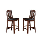 ZUN Dining Chairs with Black Faux Leather Seat, Walnut B016P222624