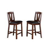 ZUN Dining Chairs with Black Faux Leather Seat, Walnut B016P222624