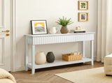 Modern Console Table with 3 Drawers and Open Storage Shelf, Entryway Table Narrow Long Sofa Table 09904615