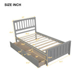 Twin size Platform Bed with Two Drawers, Gray WF195105AAE