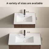 30 inch Bathroom Vessel Sink, Ceramic Bathroom Vanity Sink Top with Overflow, with Overflow, No W3402P324603
