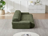 87.4-inch Cloud Series Minimalist Button-Tufted Square Arm Three-Seater Sofa, Chenille Sofa, W3505P383949