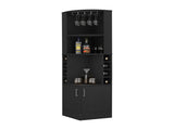 Wenzel 8-Bottle 2-Shelf Bar Cabinet Black Wengue B062P164342