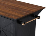 K&K 72" Farmhouse Kitchen Island with Fridge Storage Space & Power Outlet, Rolling Coffee Bar 25703063