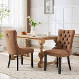 ZUN Nikki Collection Modern, High-end Tufted Solid Wood Contemporary Flax Upholstered Linen Dining Chair W1143P233649