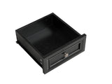 Farmhouse Style 2 Drawer Sofa Side Table Charging Pedestal, Tall Rustic Wood Square Nightstand W2393P324431